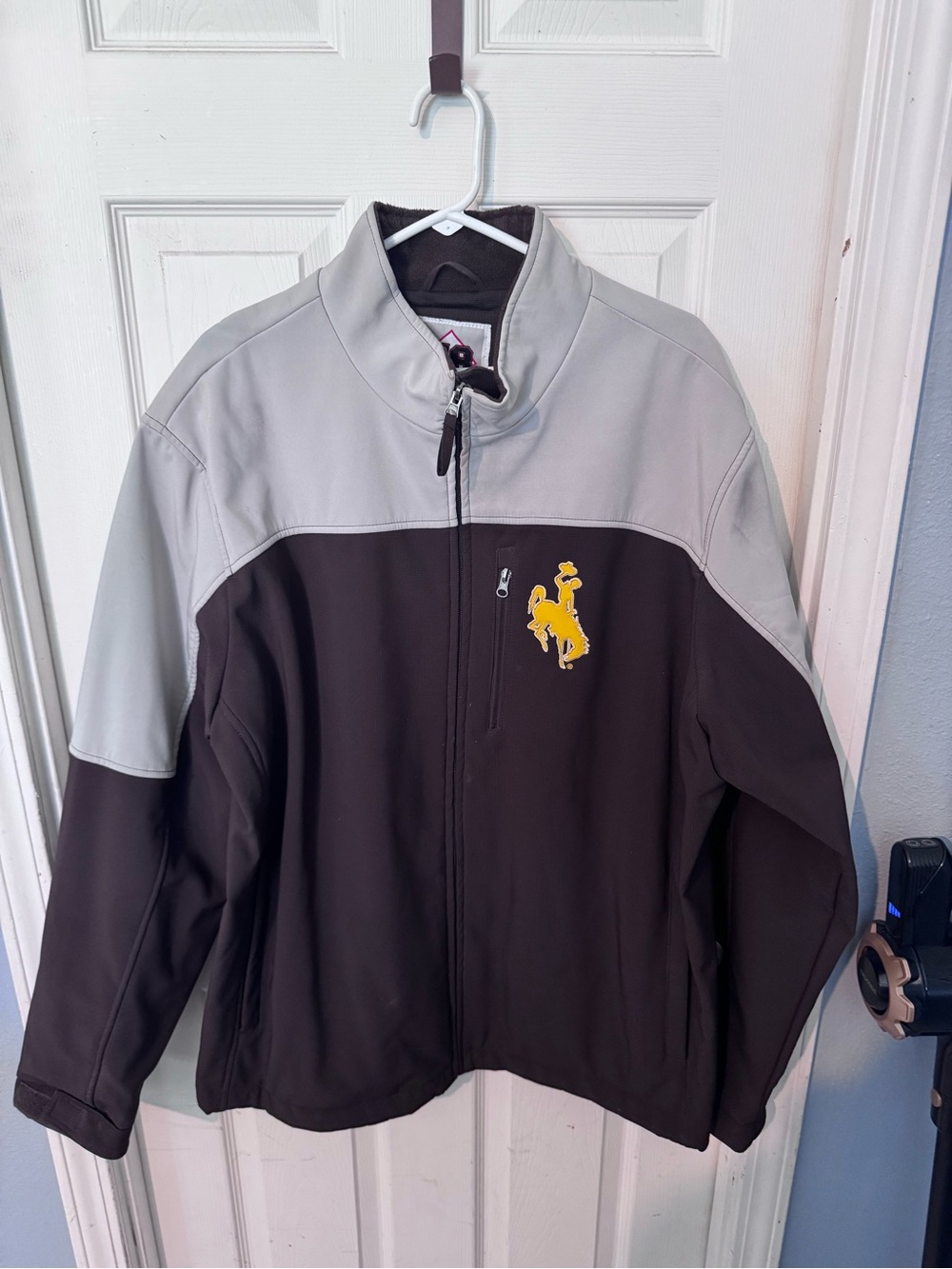 Wyoming Cowboys Two-Tone Softshell Jacket - Grey and Brown